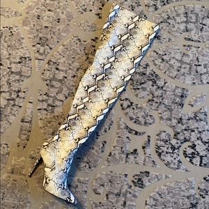 Steve Madden python grey and white thigh high boot